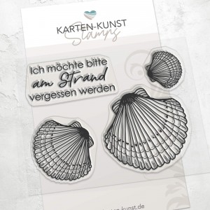 Clear Stamps – Muscheln KK-0217 – Karten-Kunst Stempelset maritim mit Spruch & Muschelmotive