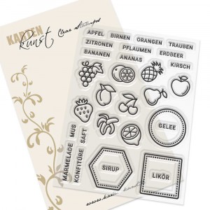 Karten-Kunst Clear Stamps KK-0219 - Mini Frames Obst 