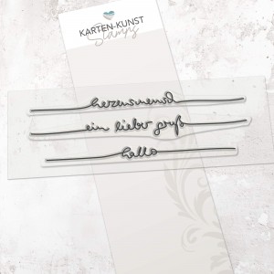 Karten-Kunst Clear Stamps KK-0239 - Schriftzug-Set Herzensmensch, Ein lieber Gruß, Hallo