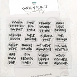 Karten-Kunst Clear Stamps KK-0262 - Viele kleine liebe Grüße Mini-Sprüche für Karten & Geschenke