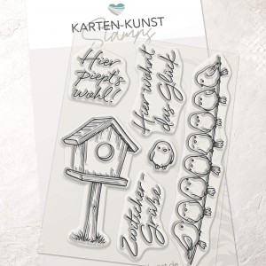 Vogelhaus & Zwitschergrüße – Stempelset Karten-Kunst Clear Stamps KK-0283