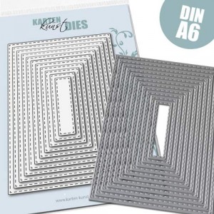 Karten-Kunst Stanzschablone kk-D176 - Stitched Rectangles DIN A6 