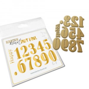 Karten-Kunst Hot Foil Plate kk-HF017 - Happy Numbers