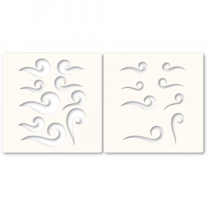 Memory Box Template Set - Curling Waves Stencil