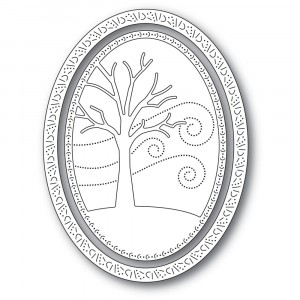 Memory Box Stanzschablone - Winter Tree Oval Frame 