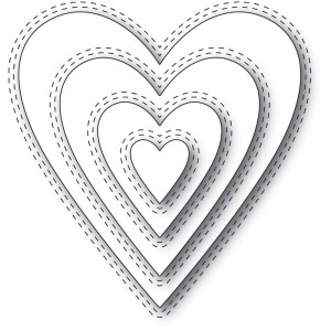 Memory Box Stanzschablone - 94361 Double Stitch Happy Heart Cut Out