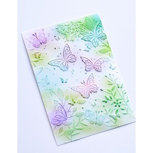 Memory Box 3D Prägeschablone - EF1005 Butterfly Gathering 3D Embossing Folder