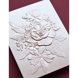 Memory Box 3D Prägeschablone - EF1025 Cheerful Floral 3D Embossing Folder & Stanzschablone
