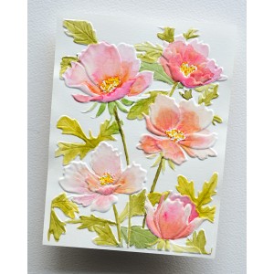 Memory Box 3D Prägeschablone - EF1042 Anemone Bunches 3D Embossing Folder and Cutting Dies