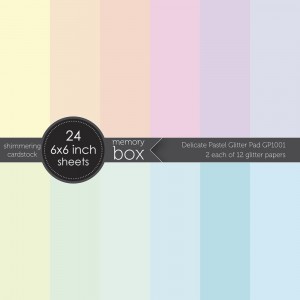 Memory Box Glitter Paper Pack 6 x 6 - Delicate Pastel Glitter Pad