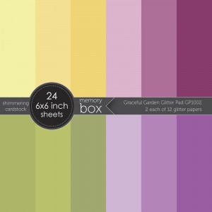 Memory Box Paper Pack 6 x 6 - Graceful Garden Glitter Pad