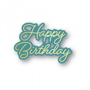 Memory Box Hot Foil Plate - Posh Happy Birthday (inkl. Stanzschablone)