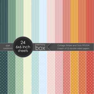 Memory Box Paper Pack 6 x 6 - Cottage Stripes and Dots