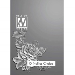 Nellie's Choice 3D Embossing Folder - Rose Corner 2