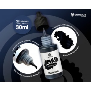 Octopus Fluids Alcohol Ink 30ml - Midnight