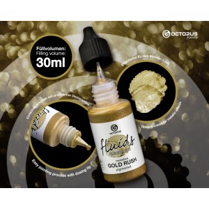 Octopus Fluids Alcohol Ink 30ml - Metallics Gold Rush