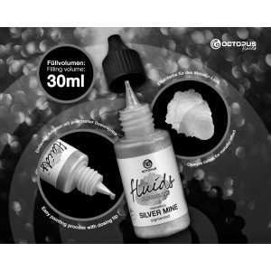 Octopus Fluids Alcohol Ink 30ml - Metallics Silver Mine