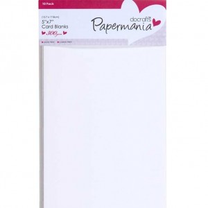 Papermania Cardpack 5 x 7 Karten und Umschläge - 10 Stück weiß