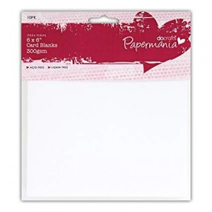 Papermania Cardpack quadratisch 13,5 x 13,5 cm Karten und Umschläge - 50 Stück weiß