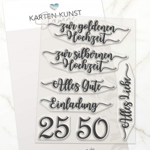 Karten-Kunst Clear Stamps KK-0119 - Zur silbernen und goldenen Hochzeit