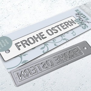 Karten-Kunst Stanzschablone kk-D108 - Stencil Tag Frohe Ostern Anhänger