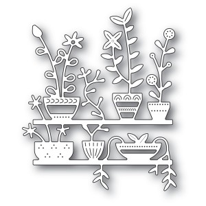 Poppy Stamps Stanzschablone - Spring Pots Shelves