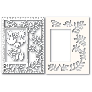 Poppy Stamps Stanzschablone - Fun Floral Sidekick Frame and Stencil 
