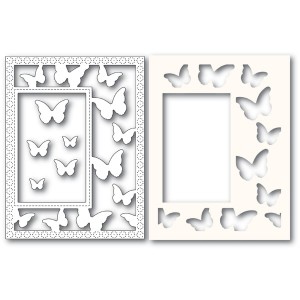 Poppy Stamps Stanzschablone - Beautiful Butterflies Sidekick Frame and Stencil
