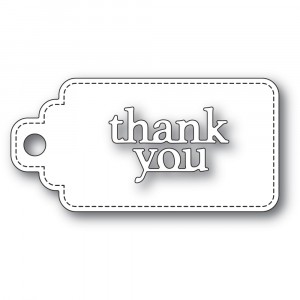 Poppy Stamps Stanzschablone - Thank You Stitched Tag