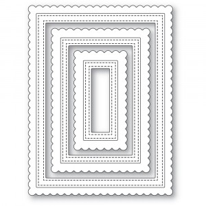 Poppy Stamps Stanzschablone - 2478 Scalloped Stitch Frames