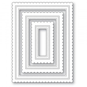 Poppy Stamps Stanzschablone - 2478 Scalloped Stitch Frames 