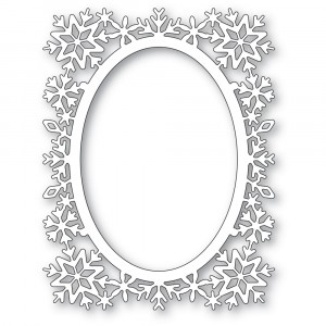 Poppy Stamps Stanzschablone - Snowflake Oval Frame