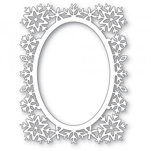 Poppy Stamps Stanzschablone - 2484 Snowflake Oval Frame - 30% RABATT