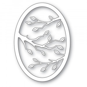 Poppy Stamps Stanzschablone - 2491 Leafy Branch Oval 
