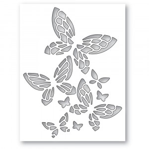 Poppy Stamps Stanzschablone - 2515 Stained Glass Butterfly collage 
