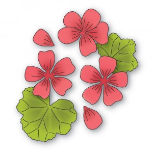 Poppy Stamps Stanzschablone - 2521 Brilliant Geraniums Flower Set