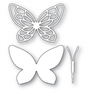 Poppy Stamps Stanzschablone - 2529 Small Stained Glass Butterfly and Background