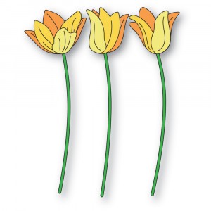 Poppy Stamps Stanzschablone - 2557 Layered Tulips