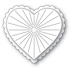 Poppy Stamps Stanzschablone - 2562 Vintage Scalloped Heart