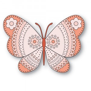 Poppy Stamps Stanzschablone - 2611 Nordic Floral Butterfly