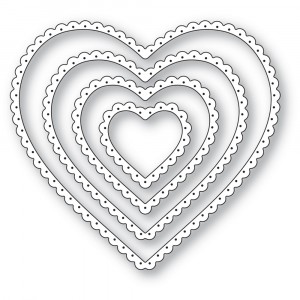 Poppy Stamps Stanzschablone - 2616 Scallop Pinpoint Hearts