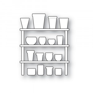 Poppy Stamps Stanzschablone - 2617 Corner Shoppe Flower Pot Shelves