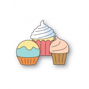 Poppy Stamps Stanzschablone - 2678 Frosted Cupcake Trio