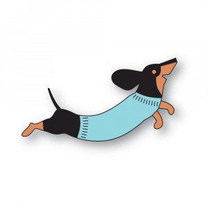 Poppy Stamps Stanzschablone - 2729 Leaping Dachshund