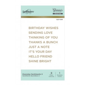 Spellbinders Glimmer Hot Foil Plates - Everyday Sentiments II 