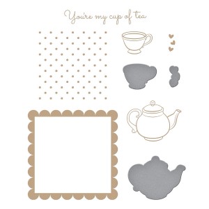 Spellbinders Glimmer Hot Foil Plates - Cup of Kindness & Die Set