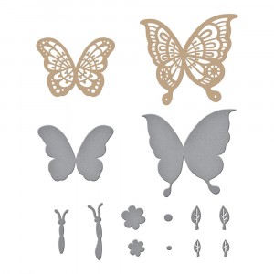 Spellbinders Glimmer Hot Foil Plates - Edge Butterflies  & Die