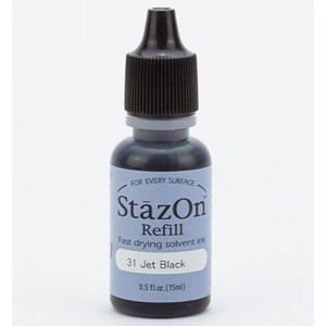 StazOn Refill Jet Black 15ml