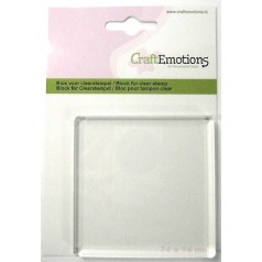 CraftEmotions Acrylblock für Clear Stamps - 7,4 cm x 7,4 cm