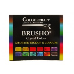 Brusho Crystal Colour Farb-Pigmente Starter Pack - 12 Farben